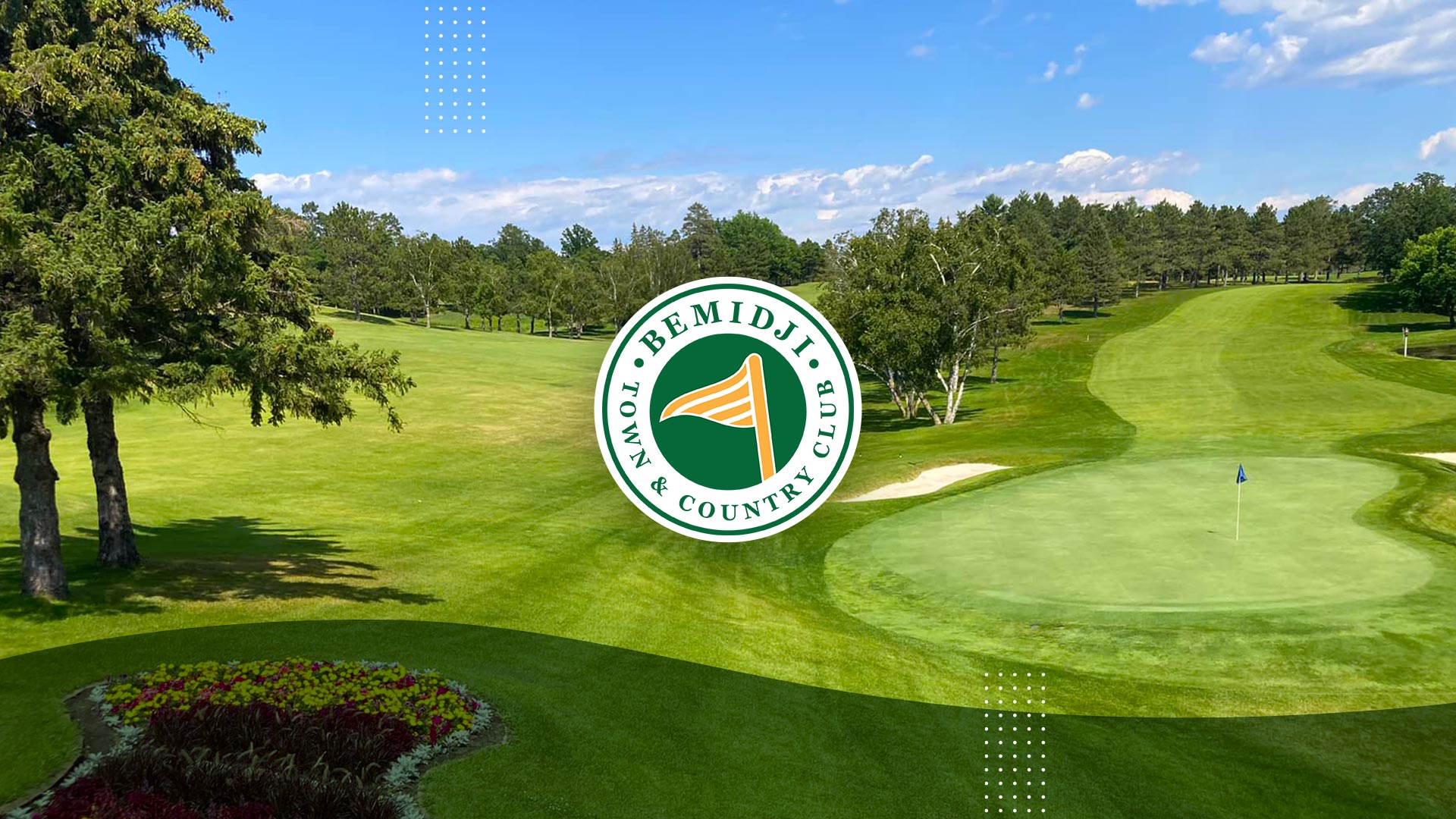 Bemidji Town & Country Club golf course with green landscape and trees.