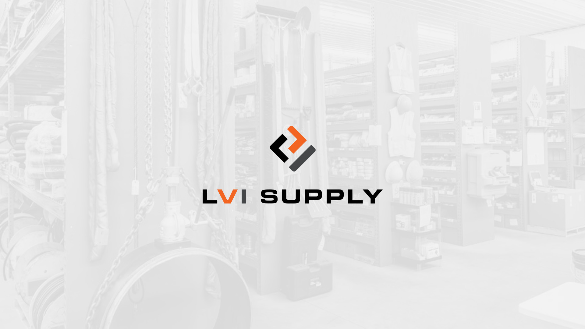 LVI Supply logo in industrial warehouse
