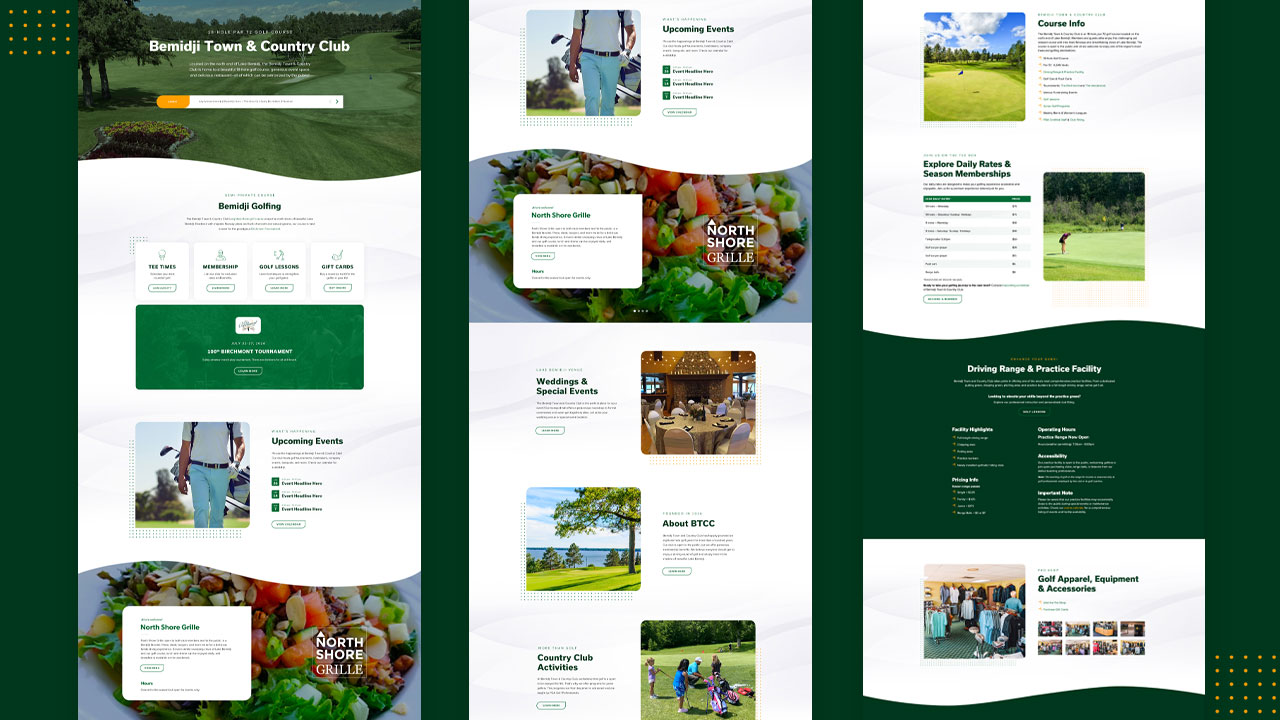 Bemidji Town & Country Club homepage overview.