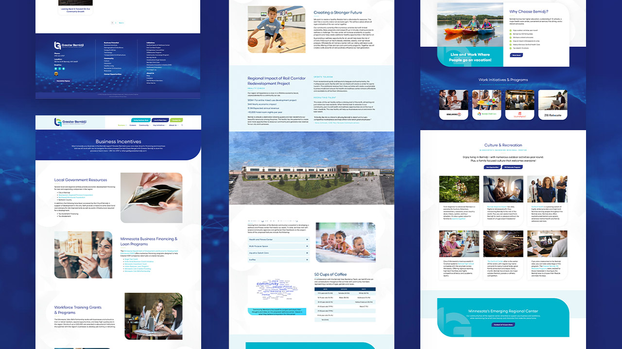 Greater Bemidji website showcasing business incentives, programs, opportunities.