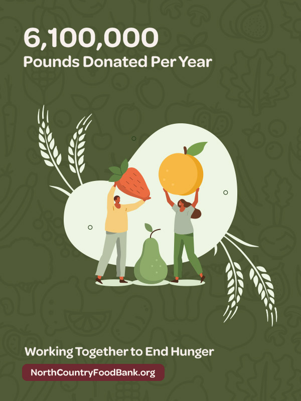 Food bank donations help end hunger.