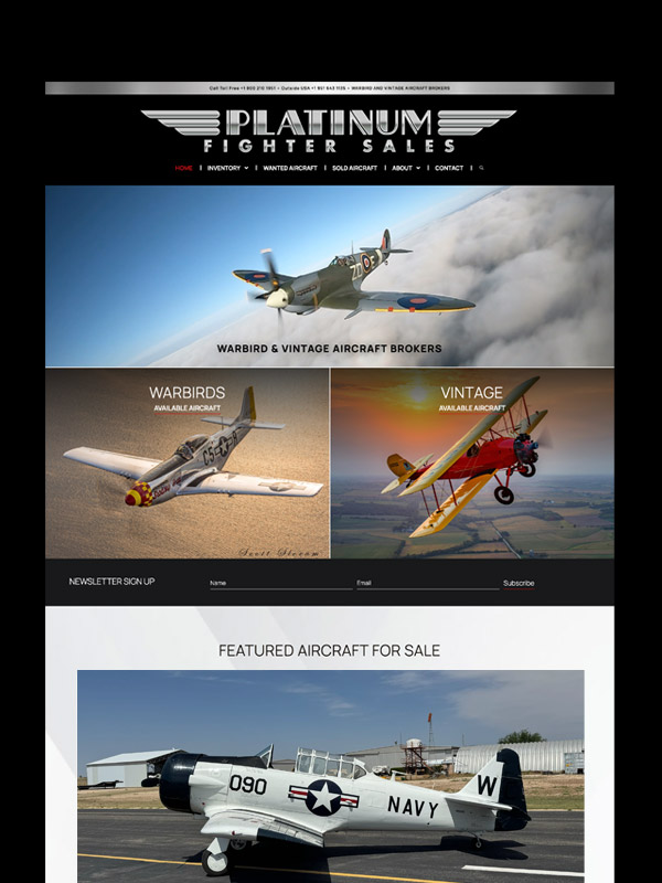 Vintage aircraft for sale by Platinum Fighter Sales