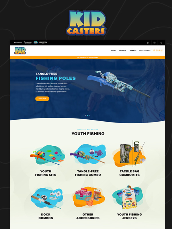 Kid Casters youth fishing poles promotional image.