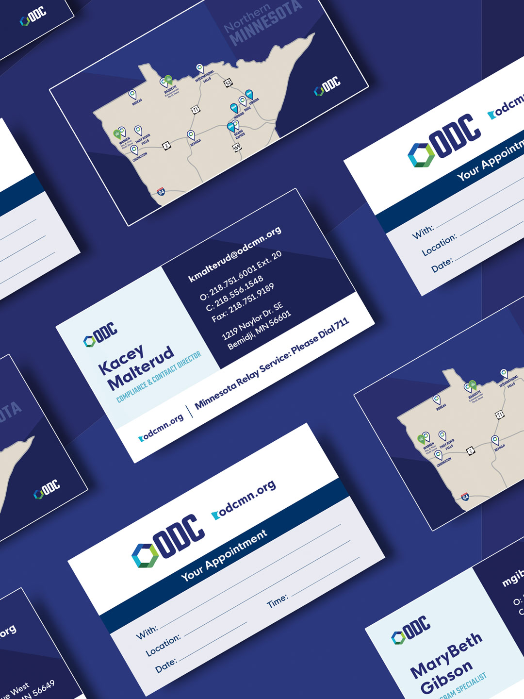 Business cards and map layout design