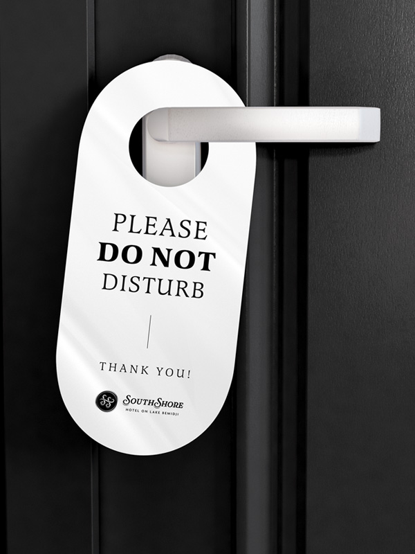 Do not disturb sign on door handle.