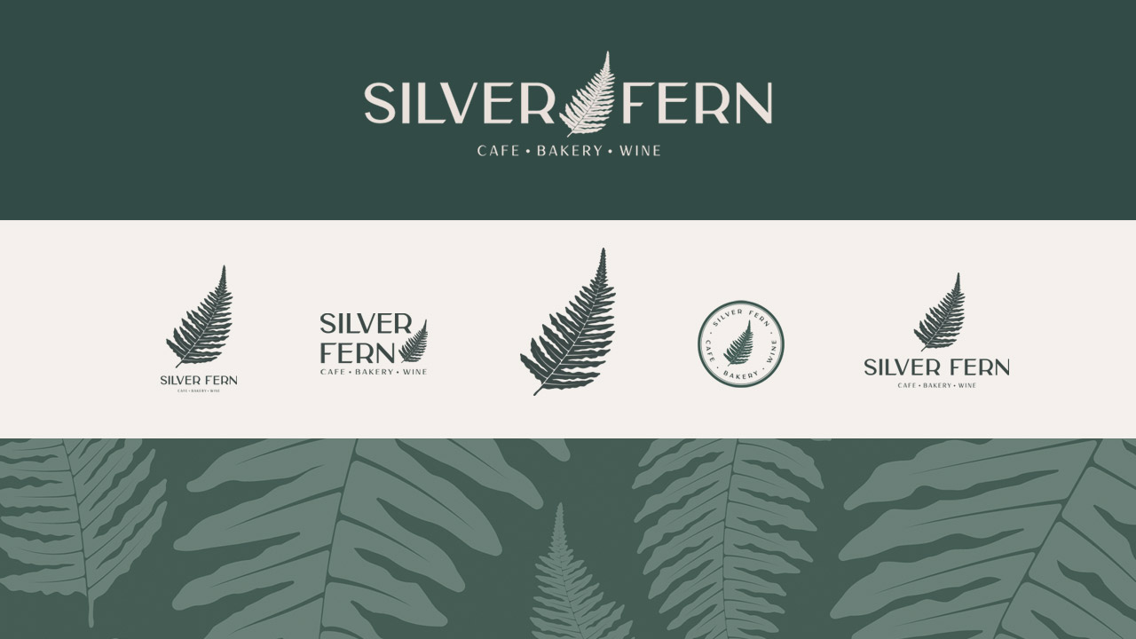 Silver Fern Cafe Bakery Wine logo design