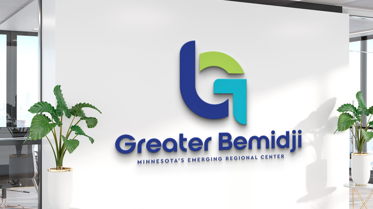 Greater Bemidji logo on office wall