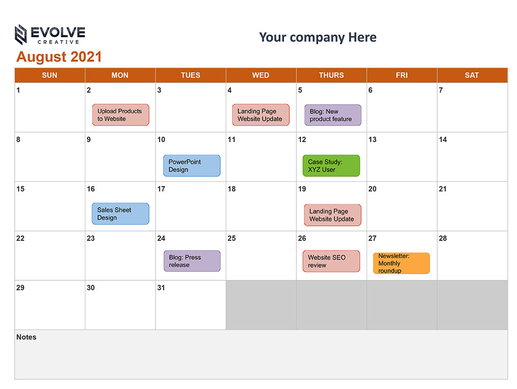 Marketing Calendar for your business