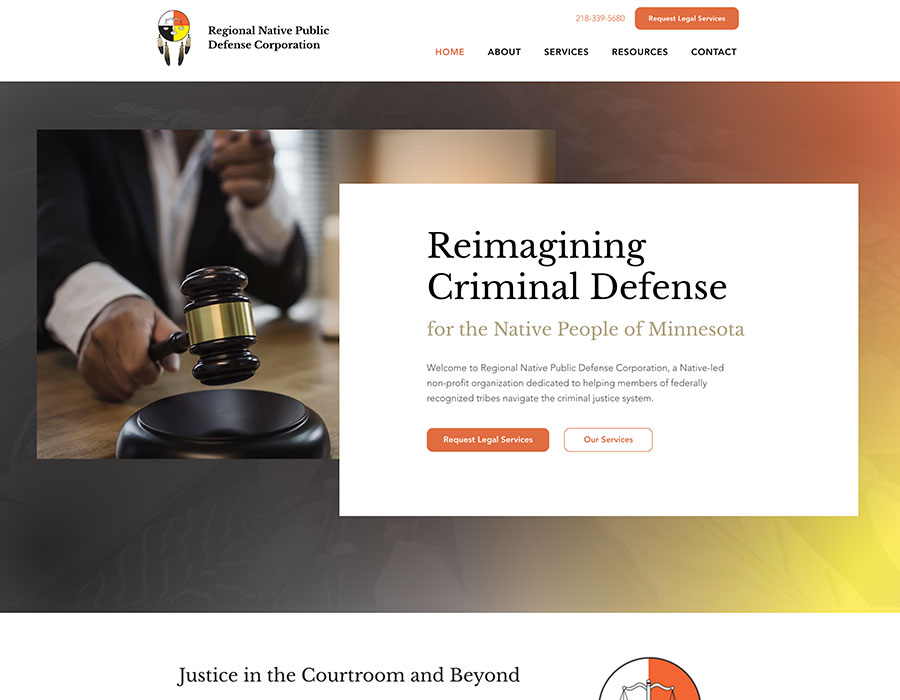 Native american attorney website design