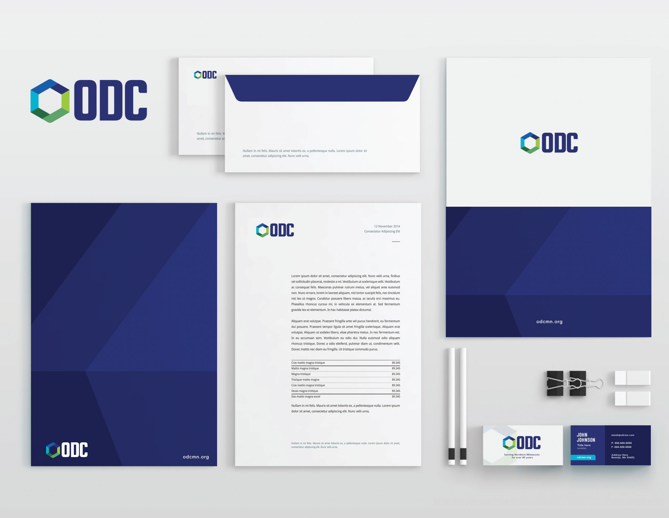 ODC branding stationery