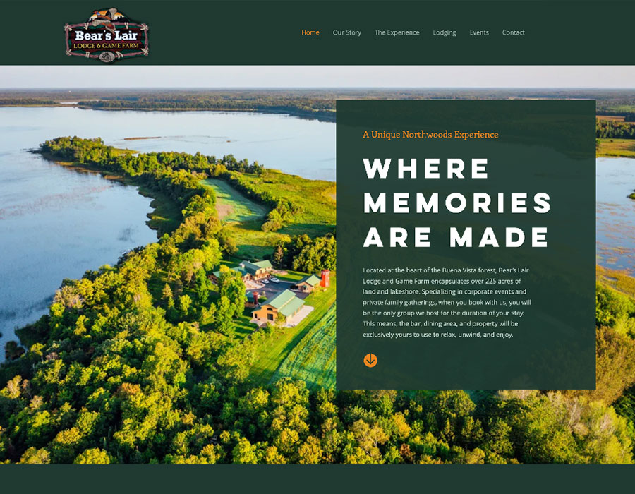 hunting resort website design