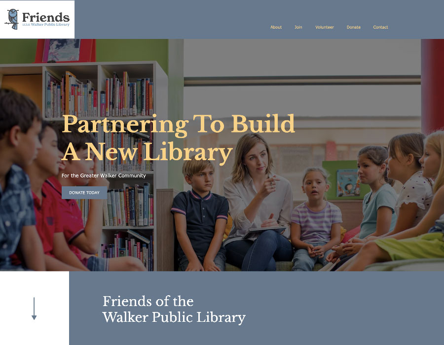 friends of the walker library website design
