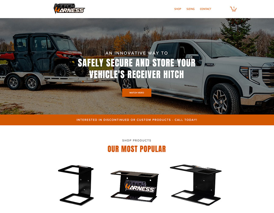 Hitch Harness product website wix