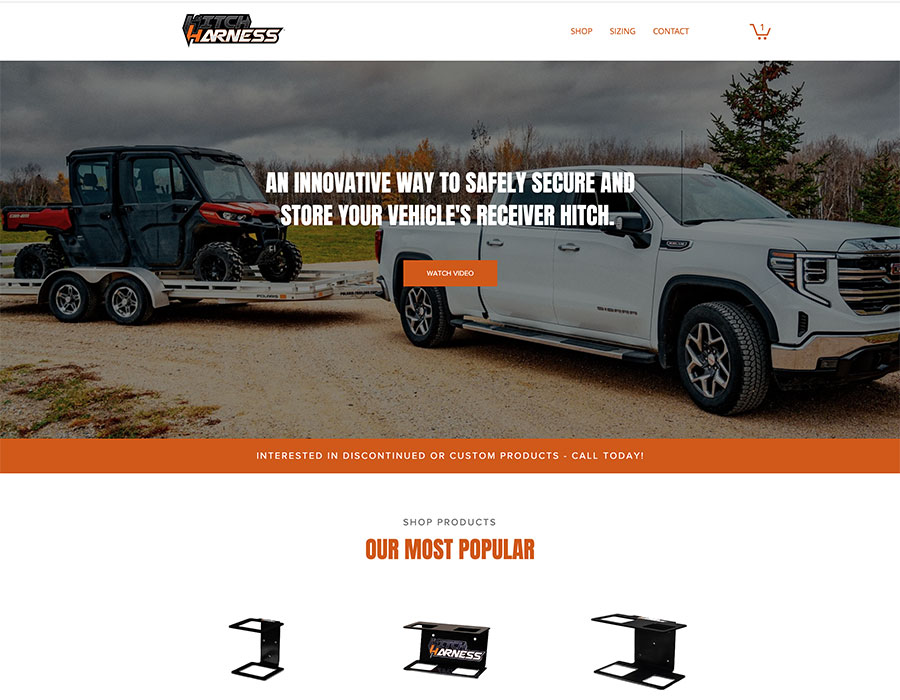 hitch harness wix ecommerce website