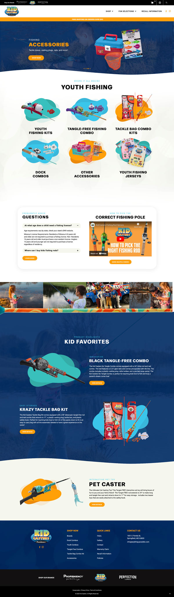 Kids Casters website design wordpress