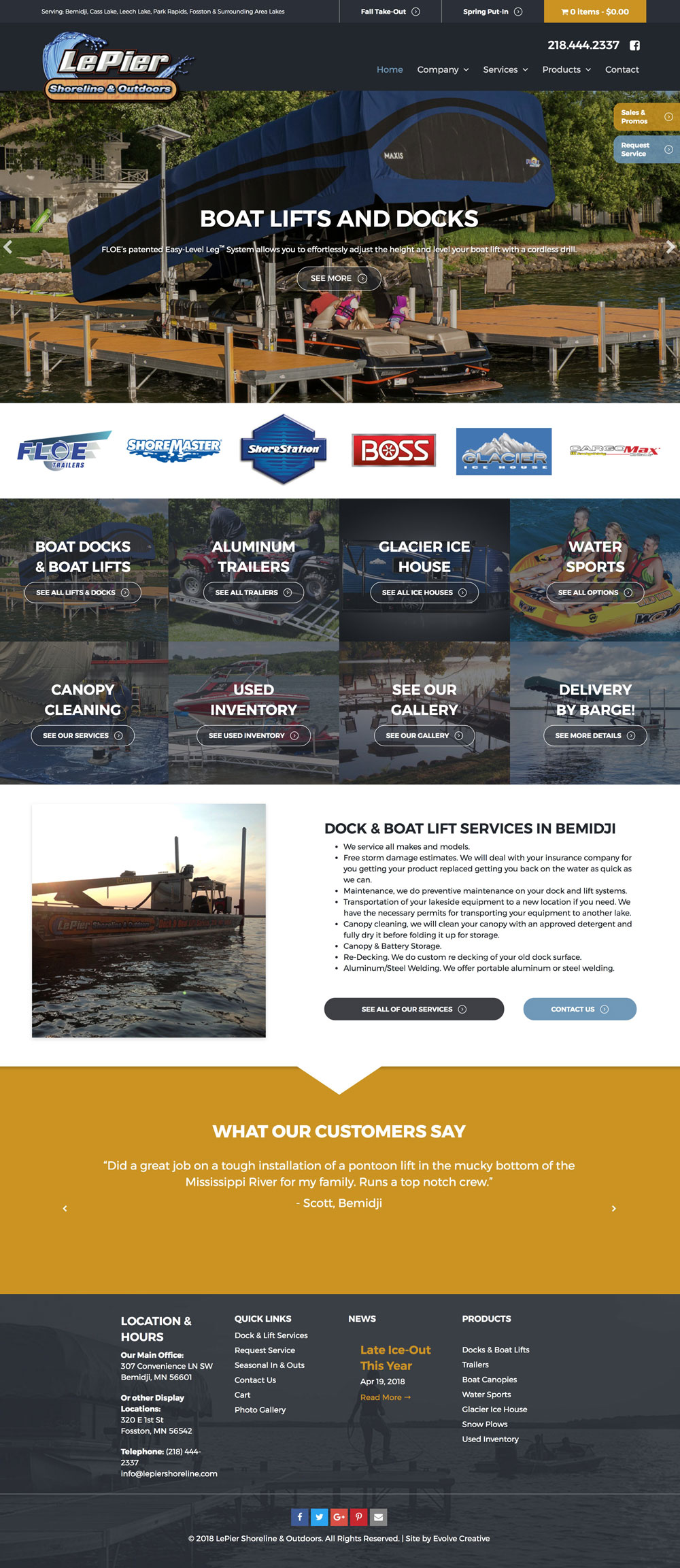 LePier Shoreline docks website