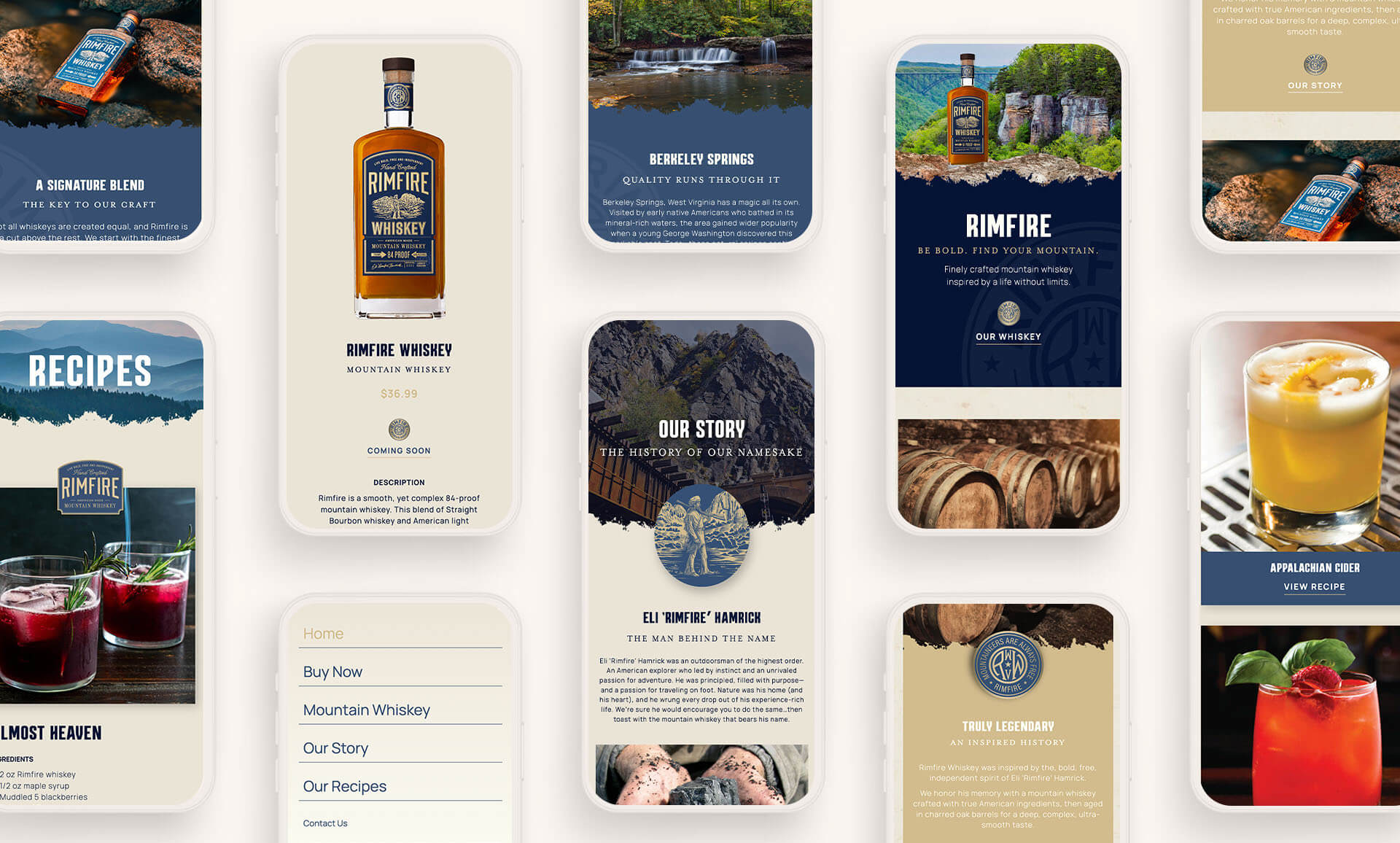 mobile optimized site for rimfire whiskey