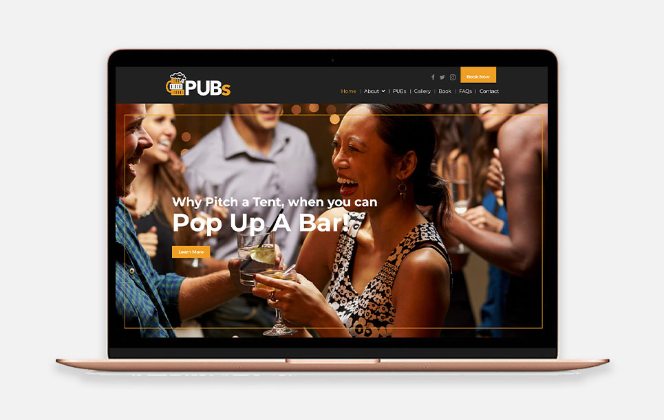 Pubs popup bar website