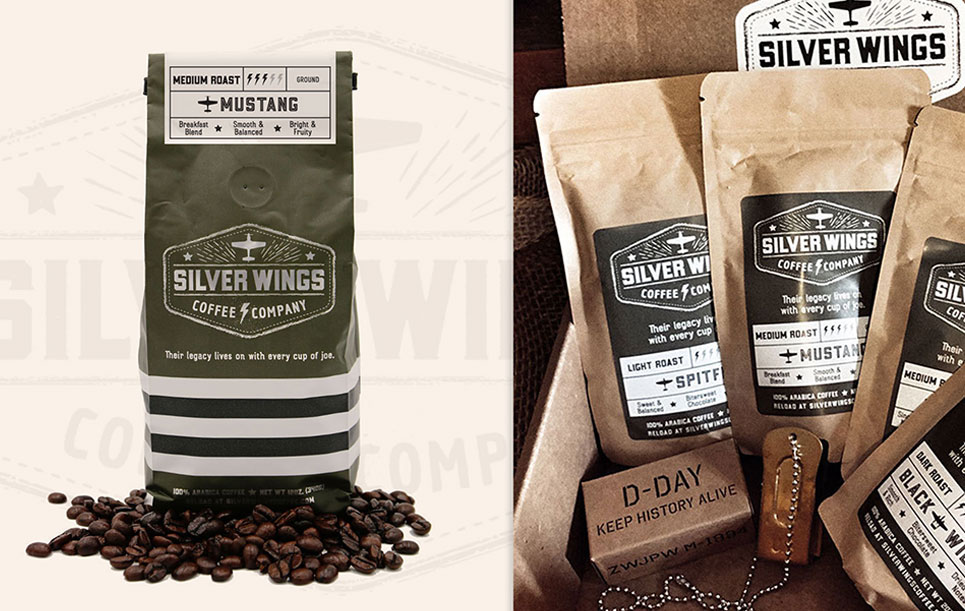 Silver Wings Coffee Bag Design